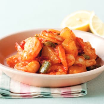 고추마늘소스 새우볶음