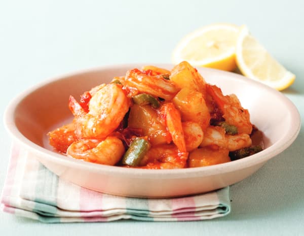 고추마늘소스 새우볶음