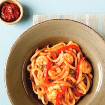 두반장 파프리카 새우 볶음우동