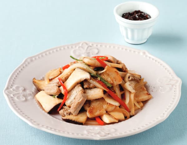 마늘콩 소스 버섯 삼겹살볶음