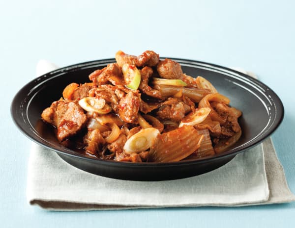 노추로 맛을 낸 묵은지 목살찜