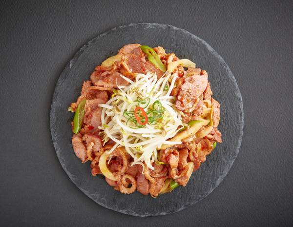 훈제오리 숙주볶음