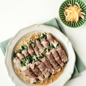 차돌박이 버섯말이 찜