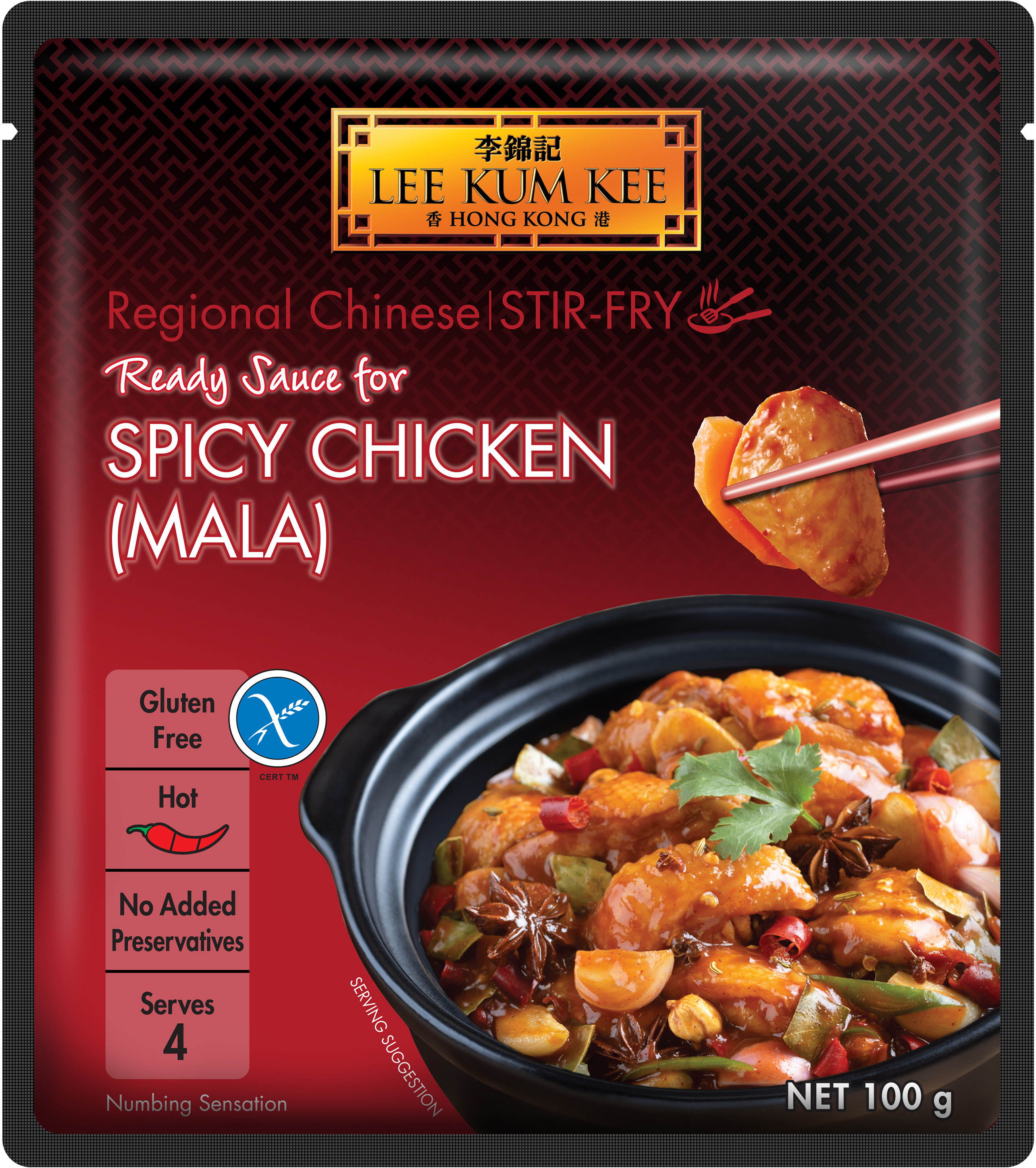 LI25015_4300172011_LKK_ReadySauce_MalaChicken_GF_100g_Pouch_3D_ft