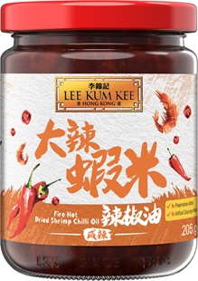 LI26148_LI26061_3300360533_LKK_Fire Hot Dried Shrimp Chili Oil_205g_Label_3D99