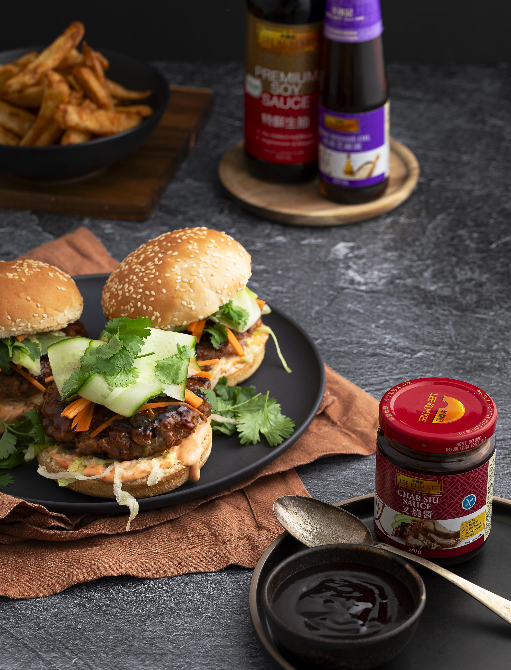 LKK Char Sui pork burgers