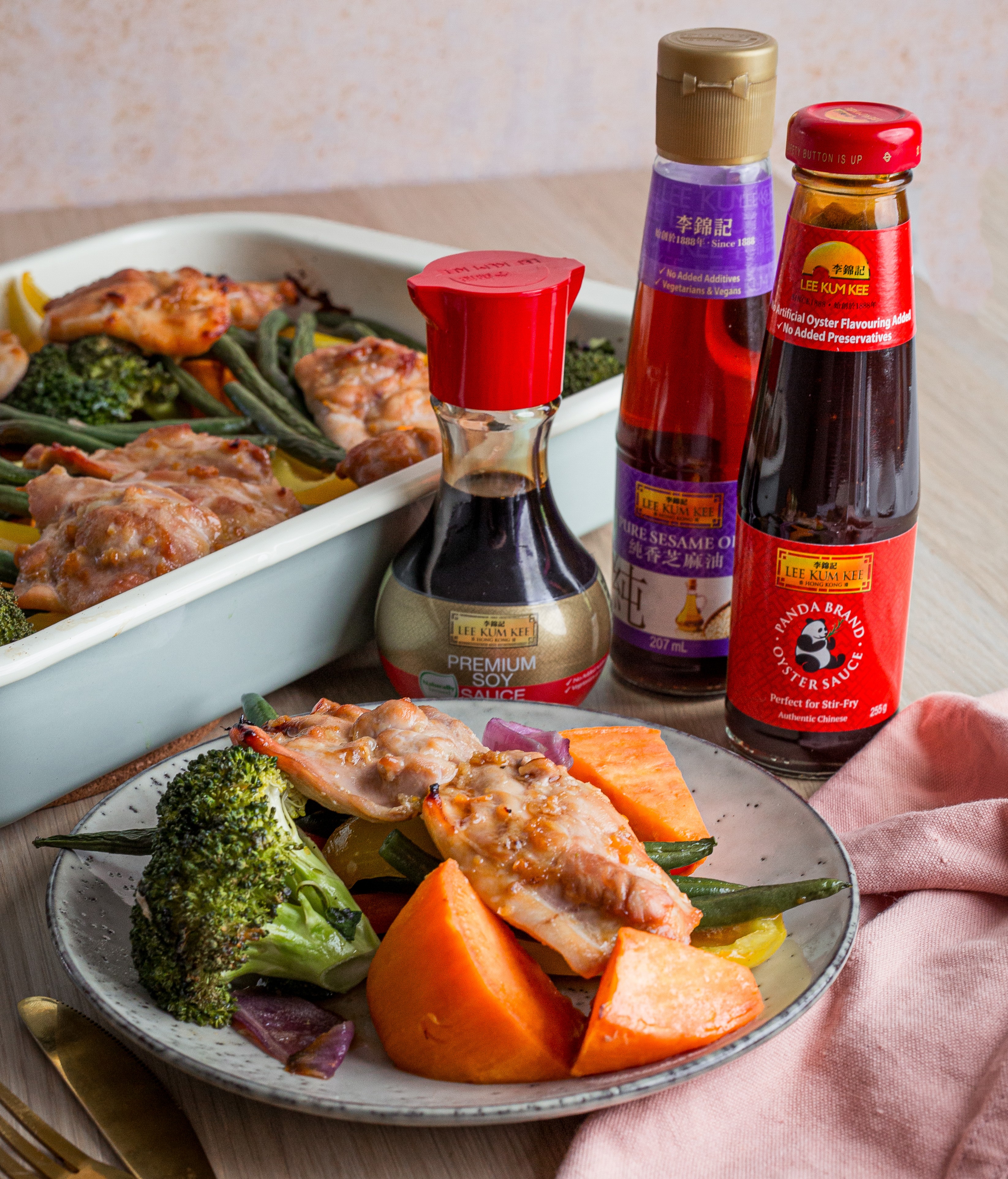 LKK Roast Sweet Potato Chicken Honey  Soy Tray Bake4070