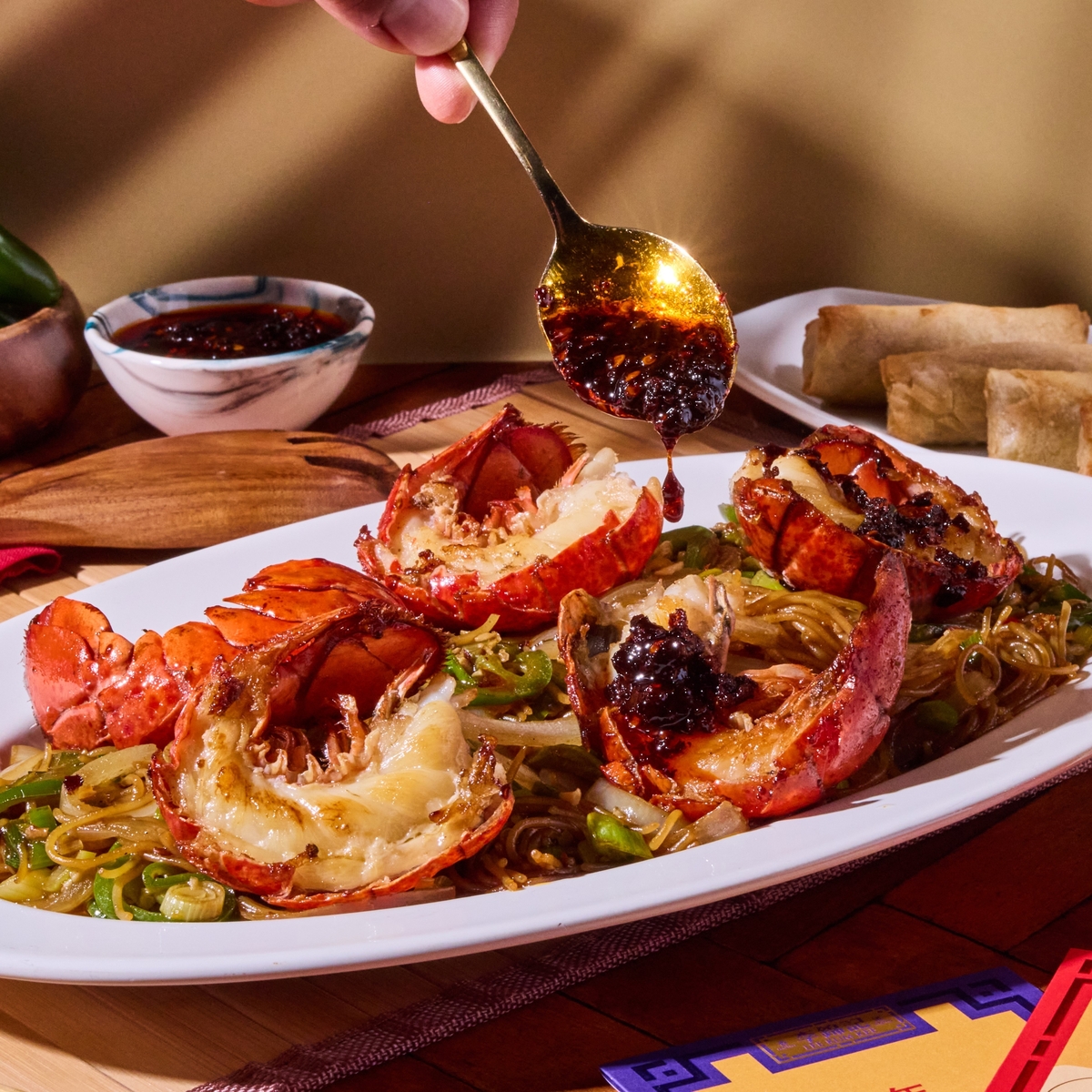 A lobster and noodles recipe made House Special Lobster style with Lee Kum Kee sauces.