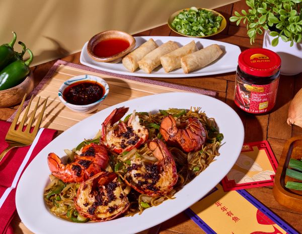 A lobster garlic noodles recipe made House Special Lobster style with Lee Kum Kee sauces.