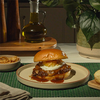 A smash burger recipe inspired by a loco moco recipe.