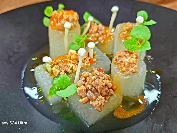 Ma Po Style Minced Pork Slow Cooked Winter Melon Coriander Essence