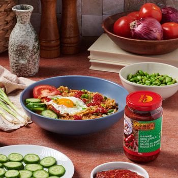 A Nasi Goreng recipe made with Lee Kum Kee Chili Garlic Sauce.