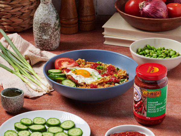 A Nasi Goreng recipe made with Lee Kum Kee Chili Garlic Sauce.