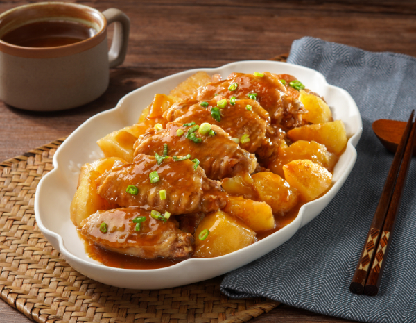 Oyster Flavoured Braised Chicken Wings with Potatoes_600x465