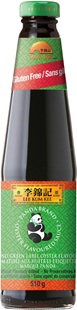 Sauce aromatisée aux huîtres es étiquette verte de la marque panda, 510 g, bouteille