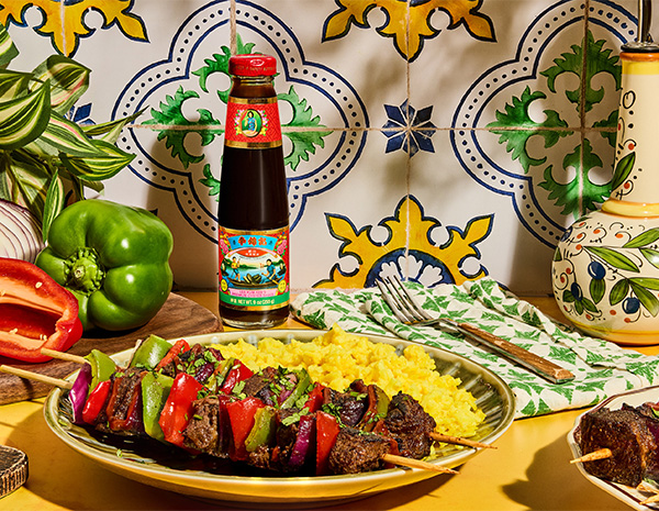 A beef skewers recipe done Chifa, or Peruvian Chinese, style.