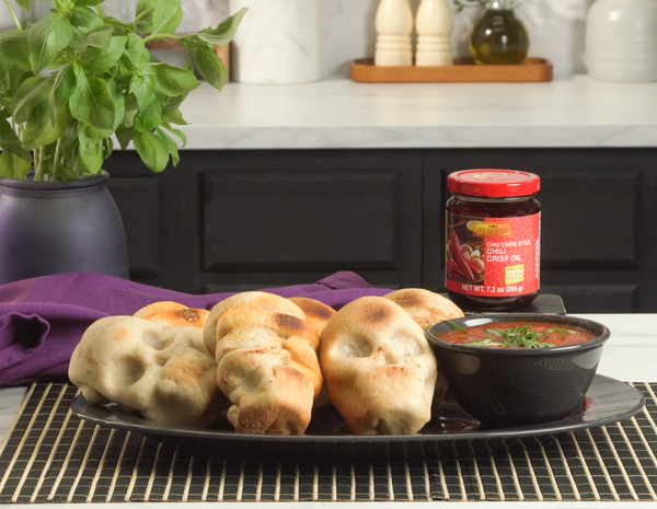 An easy pizza skulls recipe based on the viral pizza skulls from Bari Pizza and Pasta, with Lee Kum Kee Chiu Chow Chili Crisp Oil.