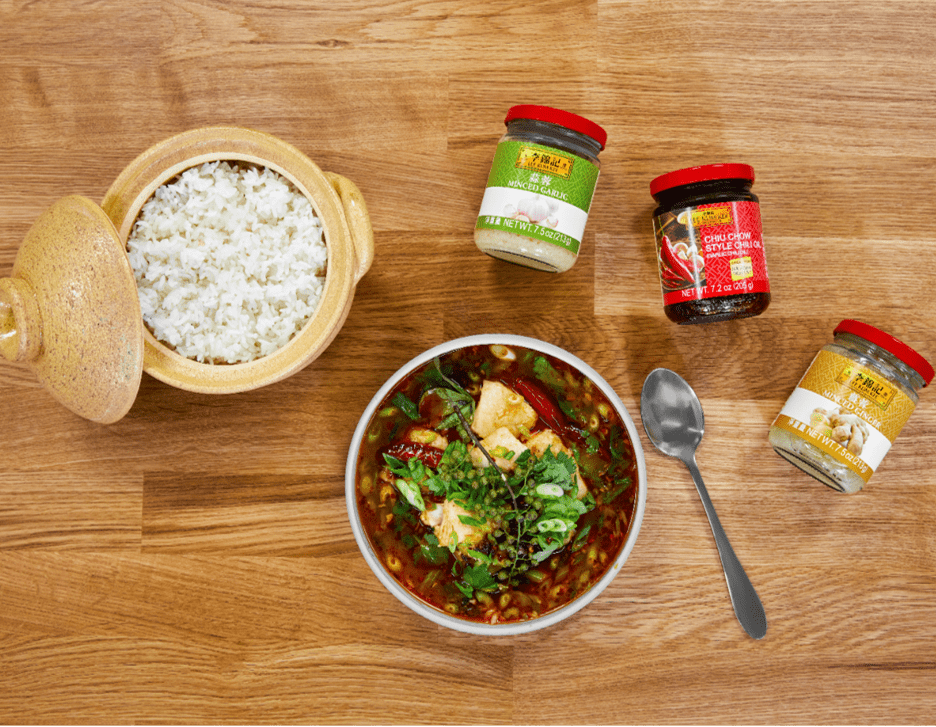 Poached Fish Chili Oil and Herbs