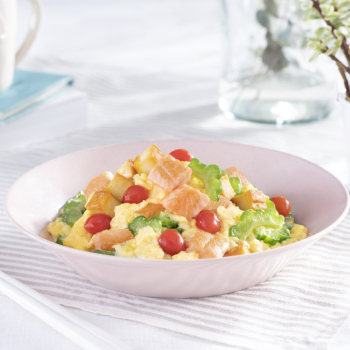 Stir Fried Salmon and Bitter Gourd with Egg