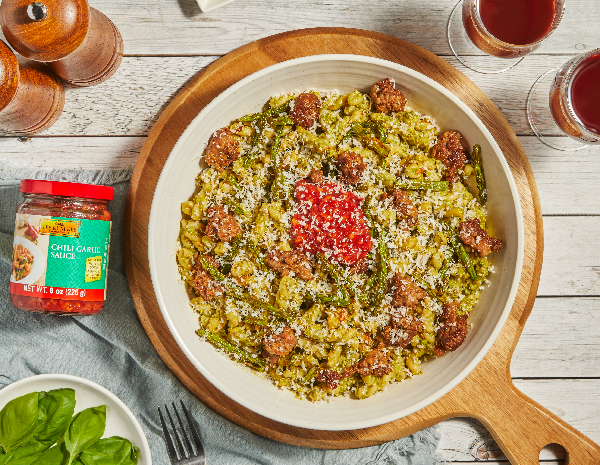 Recipe Asparagus and Sausage Basil Pasta