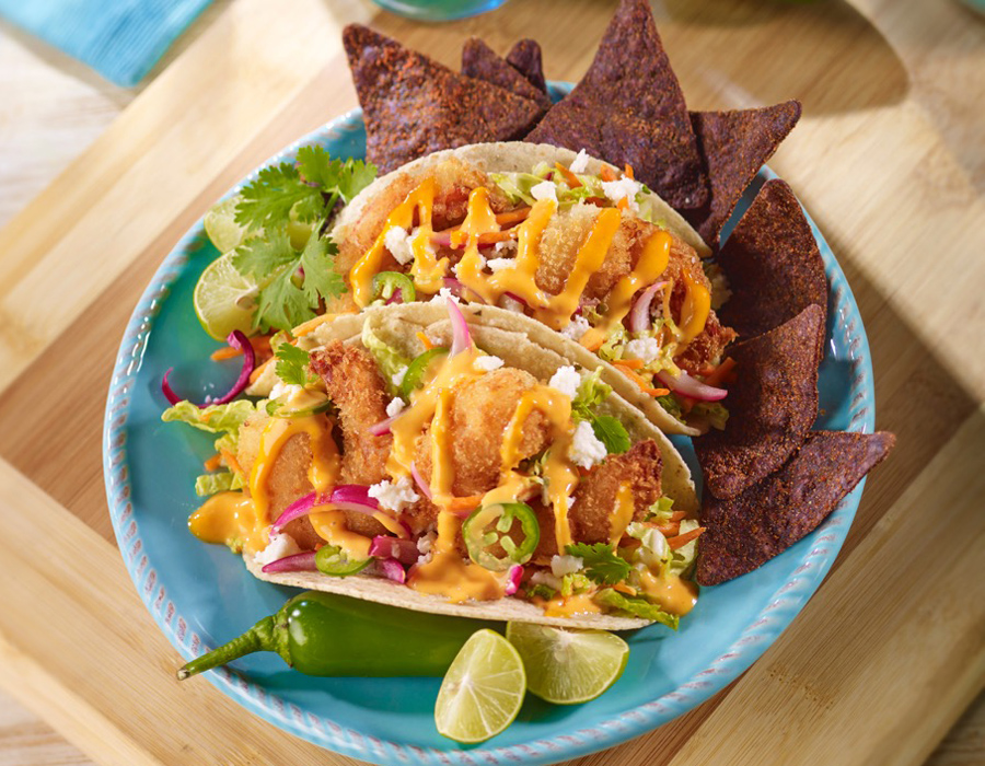 A Baja Shrimp Taco recipe good for any time of the year with Lee Kum Kee Sriracha Mayo