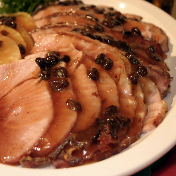 Recipe Baked Ham with Plum Raisin Sauce