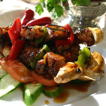 Recipe B.B.Q. Pork Skewers with Plum Sauce