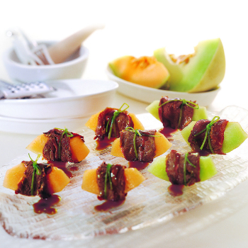 Recipe Beef Rolls with Honeydew Melon