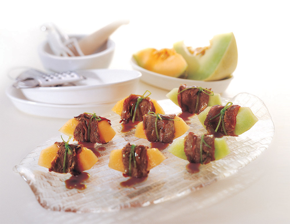 Recipe Beef Rolls with Honeydew Melon