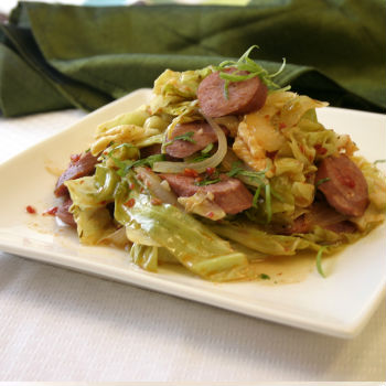 Recipe Cabbage and Sausage with Chili Garlic Sauce