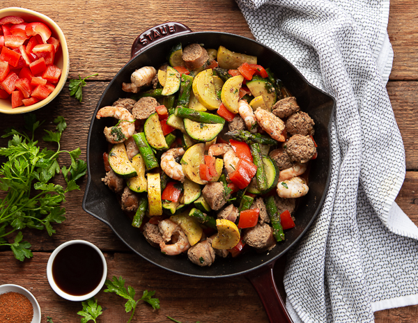 Recipe Cajun Sausage  Shrimp Vegetable Skillet_a