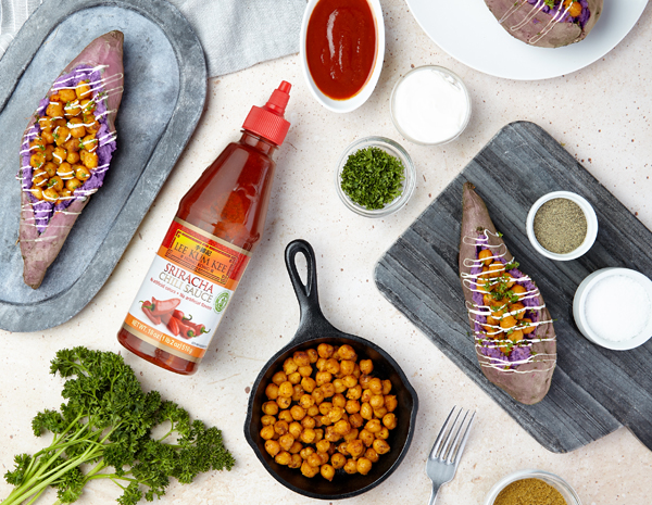 Recipe for Chickpea Stuffed Sweet Potatoes