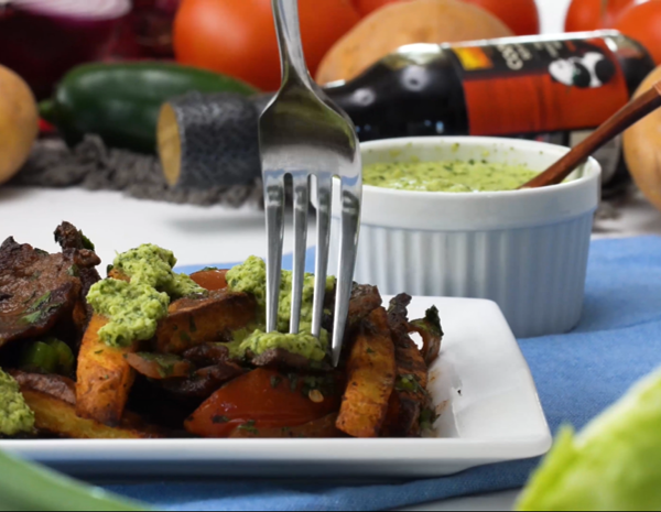 Recipe for Lomo Saltado with Aji Sauce