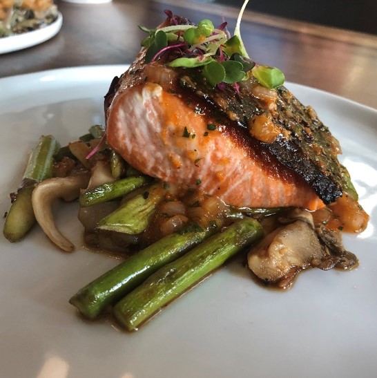 Recipe Grilled Fillet of Salmon with Oyster  Roe Butter Sauce S