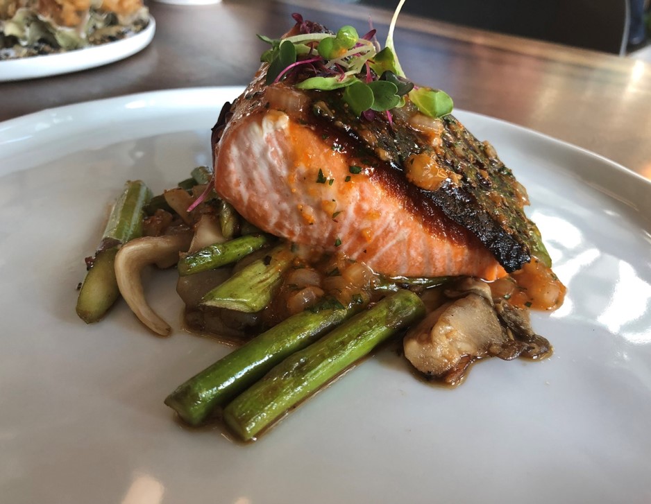 Recipe Grilled Fillet of Salmon with Oyster  Roe Butter Sauce