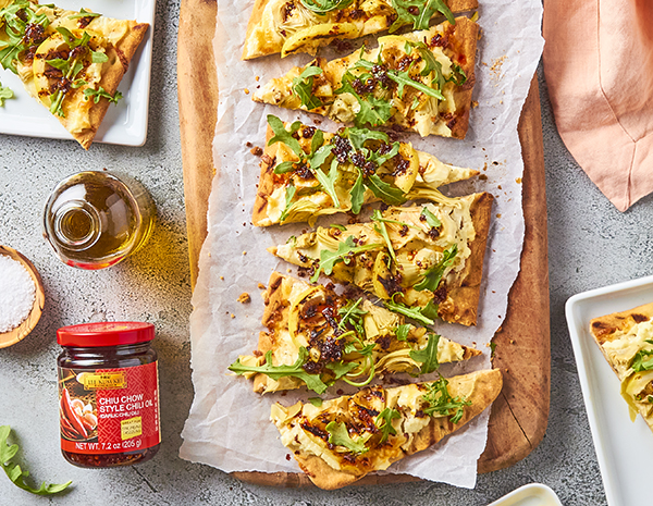 Recipe Grilled Lemon Artichoke and Ricotta Flatbread