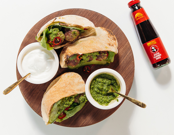 Recipe Healthy Lamb Meatballs in Pita