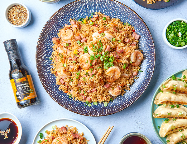 Recipe Leftover Holiday Ham and Shrimp Fried Rice