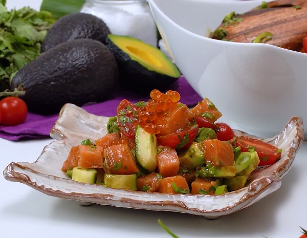 Recipe Lomi Lomi Salmon with Yuzu Ponzu Sauce