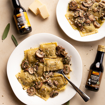 Recipe Mushroom Ravioli with Sage Butter & Wine Sauce S