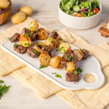 Oyster Sauce Steak and Potato Kebabs