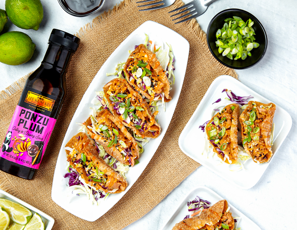 Recipe Ponzu Salmon Wonton Tacos