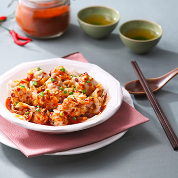 Pork Dumplings in Hot Chili Oil