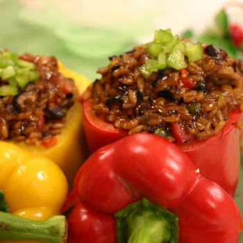 Recipe Rice-Filled Bell Peppers with Black Bean Garlic Sauce