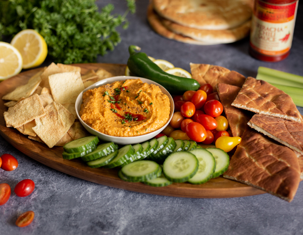Recipe Roasted Red Pepper & Sriracha Hummus
