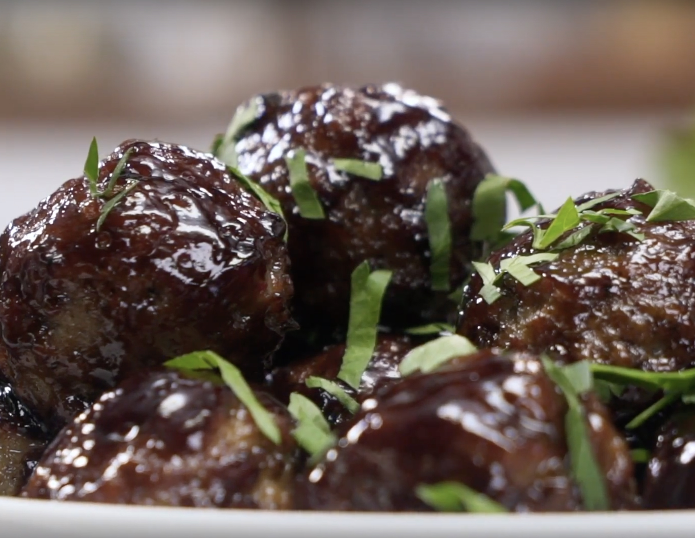 Recipe Sheet Pan Meatballs wih Hoisin Sauce