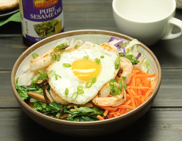 Recipe Shrimp and Egg Breakfast Grain Bowl