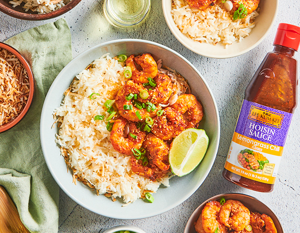 Recipe Spicy Lemongrass Shrimp with Coconut Rice