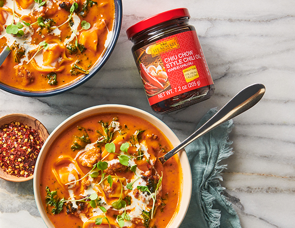 Recipe Spicy Sausage and Kale Tortellini Soup