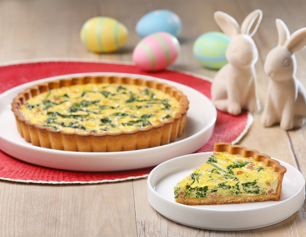 Recipe Spinach and Bacon Quiche with Oyster Sauce